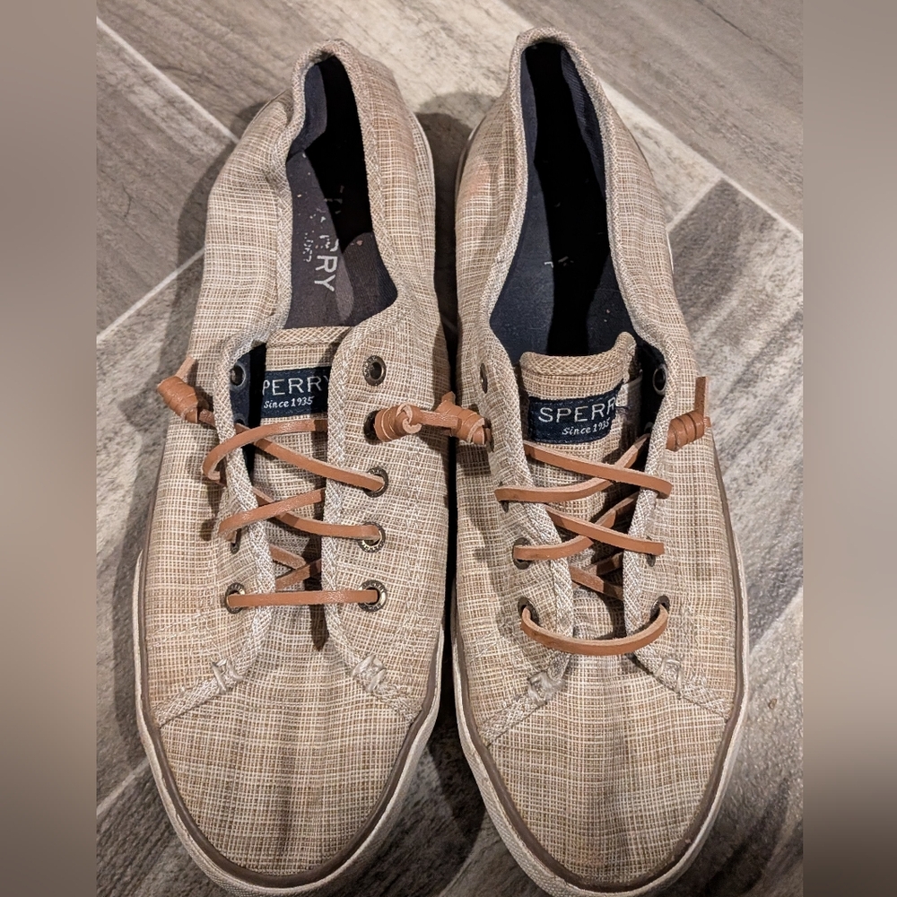 Sperry Tan Textured Slip-On Loafers